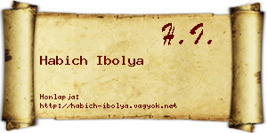 Habich Ibolya névjegykártya